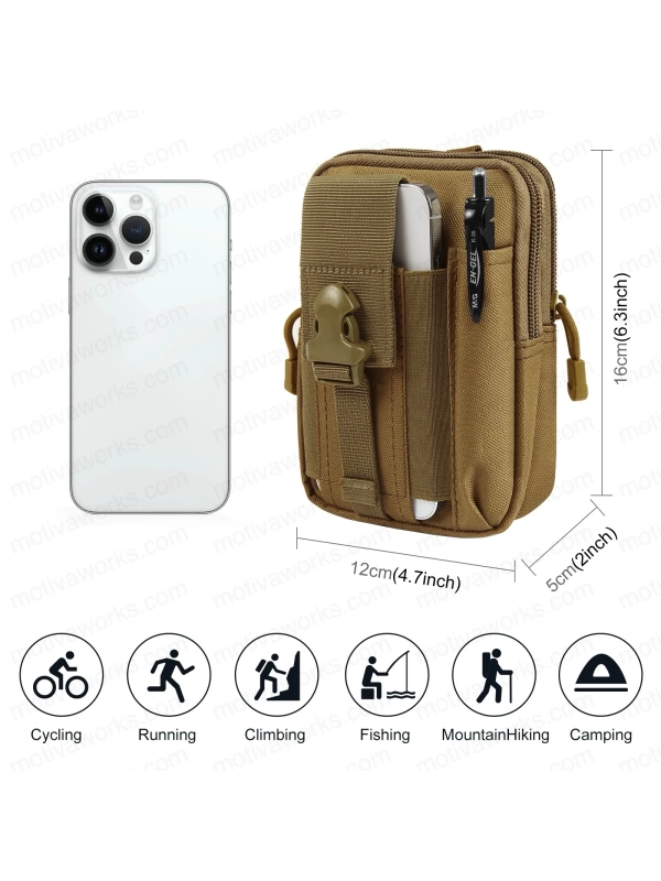 18CM Taktik Modüler Mini Tan Desert Göğüs Telefon Molle Çantası NO16