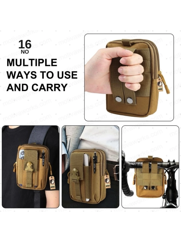 18CM Taktik Modüler Mini Tan Desert Göğüs Telefon Molle Çantası NO16