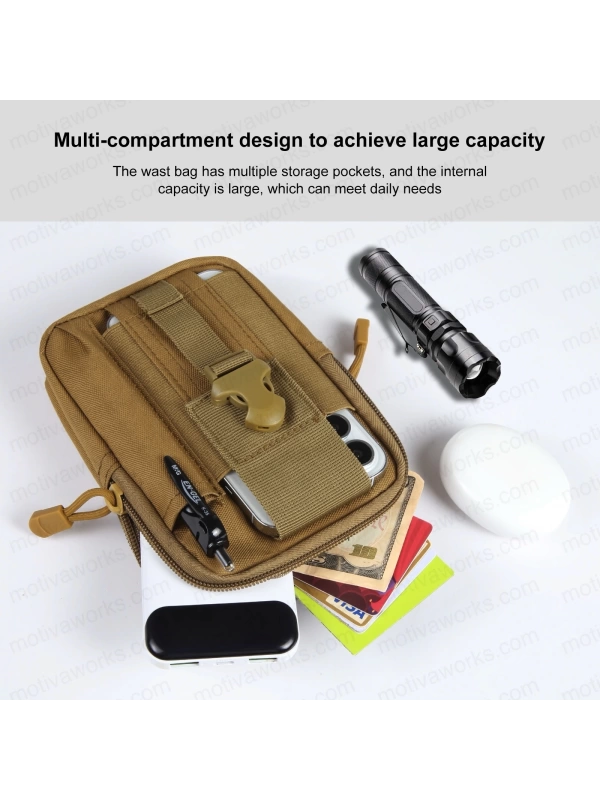 18CM Taktik Modüler Mini Tan Desert Göğüs Telefon Molle Çantası NO16