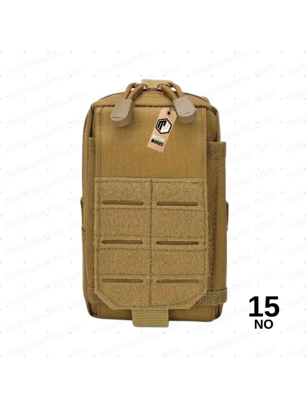 18cm Taktik Outdoor Mini Molle Kemer, Çanta, Gidon Montajlı Çok Amaçlı Çanta Tan Desert Çöl NO15