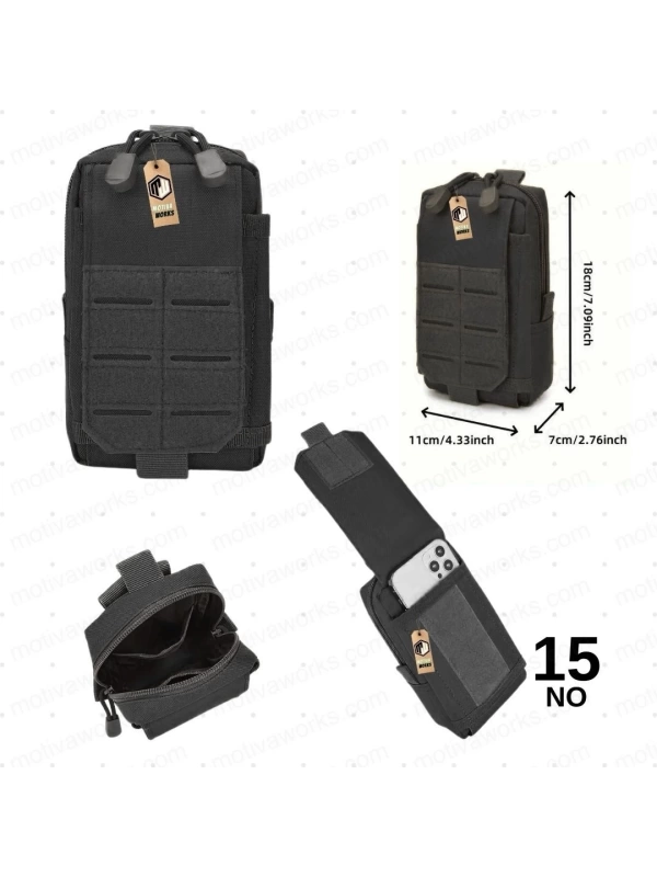 Taktik Outdoor Mini Molle Kemer, Çanta, Gidon Montajlı Çok Amaçlı Çanta Siyah NO15
