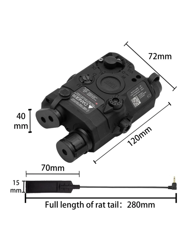 Taktik Peq-15 Pil Kılıfı Kutusu Kırmızı Nişangah Beyaz Led El Feneri Airsoft Paintball
