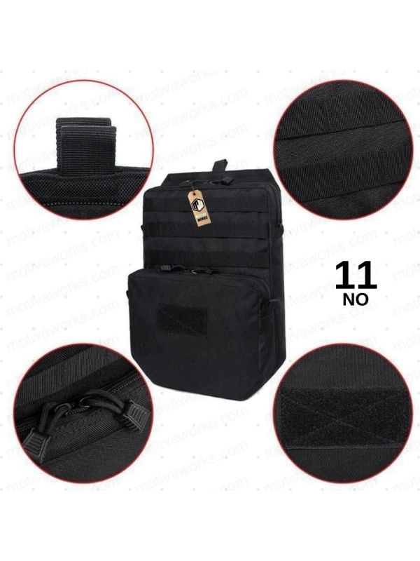 38CM Taktik Siyah Molle Yelek Montajlı Çanta NO11