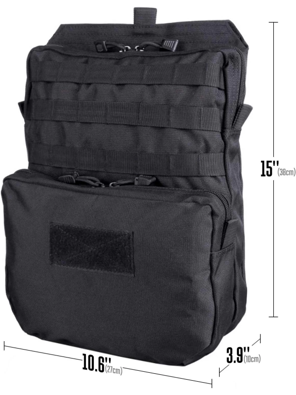 38CM Taktik Siyah Multicam Kamuflaj Molle Yelek Montajlı Çanta