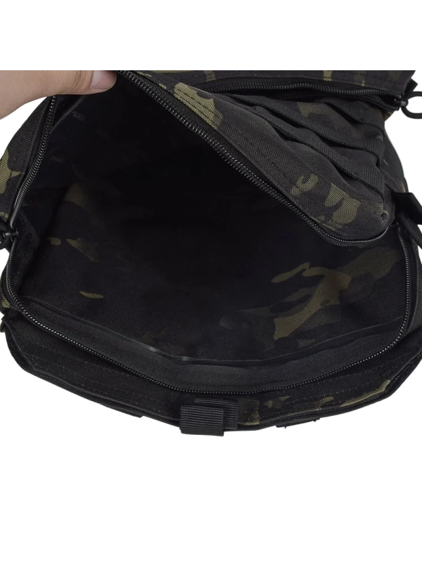 38CM Taktik Siyah Multicam Kamuflaj Molle Yelek Montajlı Çanta