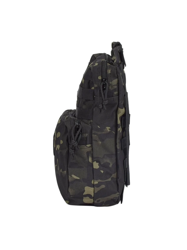 38CM Taktik Siyah Multicam Kamuflaj Molle Yelek Montajlı Çanta