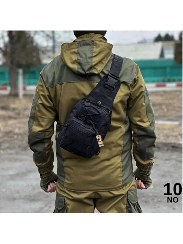 30CM Taktik Ufak Çapraz Siyah Omuz Çantası No10