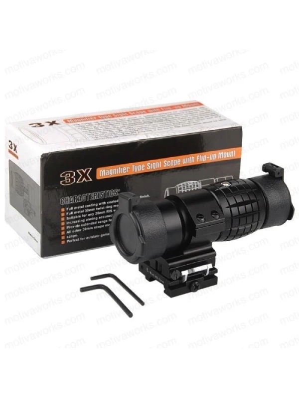 Taktikal 3x Dürbün Yakınlaştırıcı Magnifier Yana Yatan