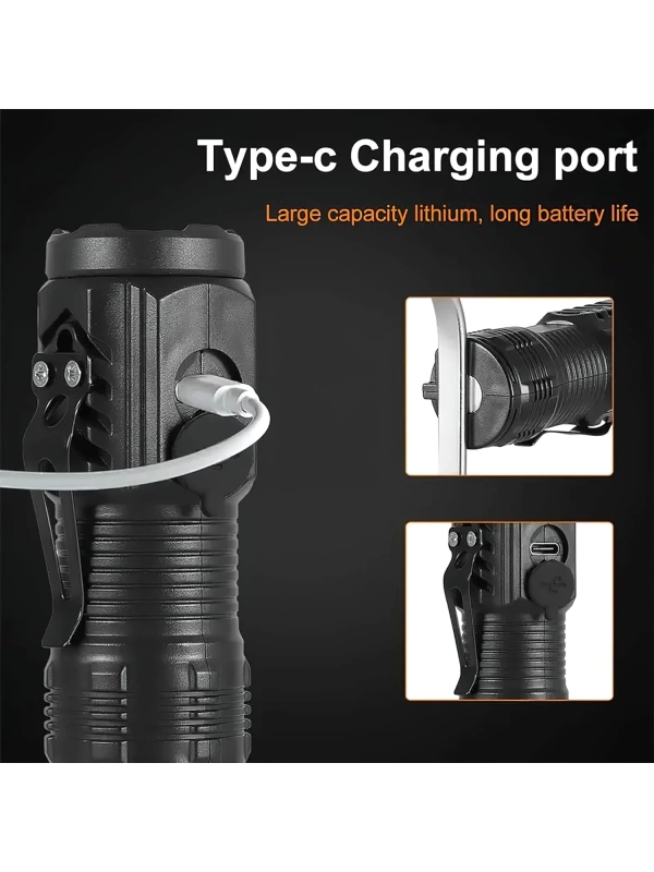 Lighting Clearance New Multifunctional Three-eye Flashlight Strong Light Magnetic Emergency Repair Lights Portable Emergency Lighting Flashlight