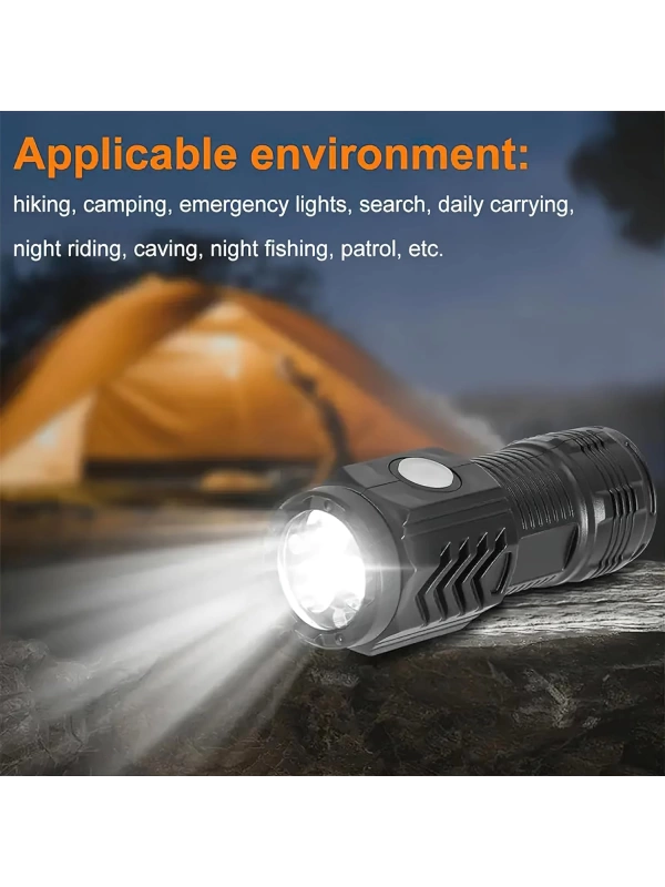 Lighting Clearance New Multifunctional Three-eye Flashlight Strong Light Magnetic Emergency Repair Lights Portable Emergency Lighting Flashlight