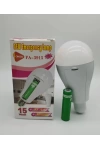 15W Şarjlı LED Ampul Tek Bataryalı – Yüksek Parlaklık, Acil Durum Işığı, 12 Saat Çalışma Süresi, 2400mAh Pil