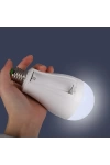 15W Şarjlı LED Ampul Tek Bataryalı – Yüksek Parlaklık, Acil Durum Işığı, 12 Saat Çalışma Süresi, 2400mAh Pil