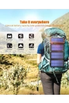 20.000 mAh Solar Hızlı Şarj 4 Katlanabilir 8W Güneş Panelli Işıklı 2x USB 1x Type-C Çıkışlı Led Panel Powerbank