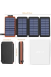20.000 mAh Solar Hızlı Şarj 4 Katlanabilir 8W Güneş Panelli Işıklı 2x USB 1x Type-C Çıkışlı Led Panel Powerbank
