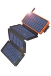 20.000 mAh Solar Hızlı Şarj 4 Katlanabilir 8W Güneş Panelli Işıklı 2x USB 1x Type-C Çıkışlı Led Panel Powerbank
