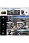 3 Kameralı Araç Kamerası 1080P 2 Inch Ekran 170* Geniş Açılı Araç Kamerası