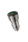 Araç Hızlı Şarj Cihazı Çakmak Girişi USB/TPYE-C Çift Çıkışlı 38W/3A, PD/QC