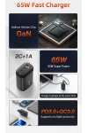 GaN Charger USB Type-C Hızlı Şarj 65W 45W+20W PPS PD QC3.0 Hızlı Şarj Cihazı Macbook Dizüstü Ipad Tablet iPhone Samsung