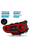 A30 Motosiklet Kask Kulaklık Işıklı BT 5.2 2800mAh