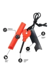 Magnezyum Ateş Başlatıcı Turuncu 7’si 1 Arada Çakmak Taşı, Düdük, Pusula, Anahtar ve Harita Ölçeği ile Outdoor Acil Durum Kiti