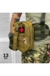 20CM Askeri Taktik Tıbbi Medikal Çanta Çöl Desert Molle İlk Yardım Çantası No13
