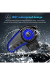 BT35 RGB intercom Motosiklet Kask Mavi BT 5.0 Mikrofonlu IP67 Waterproof Asistan Destekli Kulaklık