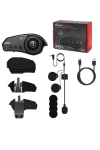 BT35 RGB intercom Motosiklet Kask Siyah BT 5.0 Mikrofonlu IP67 Waterproof Asistan Destekli Kulaklık