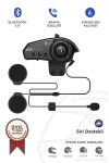BT35 RGB intercom Motosiklet Kask Siyah BT 5.0 Mikrofonlu IP67 Waterproof Asistan Destekli Kulaklık