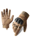 Combat FlexShield MW532C Tan Korumalı Uzun Taktik Askeri Bisiklet Soft Destekli Motosiklet Eldiveni
