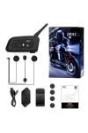 EJEAS V6Pro Motosiklet Bluetooth intercom, 1200m Mesafeli Kulaklık 6 Sürücü İletişim Sistemi İnterkom Su Geçirmez, GPS, DSP Gürültü Azaltma