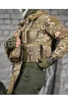 Multicam Kamuflaj Hücum Yeleği Askeri Airsoft Çek Kurtul Kasık Korumalı