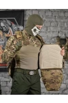 Multicam Kamuflaj Hücum Yeleği Askeri Airsoft Çek Kurtul Kasık Korumalı