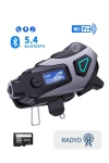 K10 Motosiklet Kask Kameralı Fm Radyo Wifi 5.4 Kulaklık 1080P Su Geçirmez 32GB MicroSD Dahil