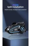 K21 intercom BT 5.3 1200mah 30H Ledli Asistanlı Gürültü Önlemeli IPX6 Waterproof Motosiklet Kask Kulaklığı