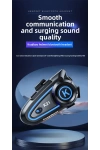 K21 intercom BT 5.3 1200mah 30H Ledli Asistanlı Gürültü Önlemeli IPX6 Waterproof Motosiklet Kask Kulaklığı