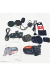 K25 2X BT5.3 intercom Led Fenerli Sesli Asistan Gürültü Engelleme Su Geçirmez Kask Kulaklığı