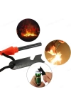 Magnezyum Ateş Başlatıcı Turuncu 7’si 1 Arada Çakmak Taşı, Düdük, Pusula, Anahtar ve Harita Ölçeği ile Outdoor Acil Durum Kiti