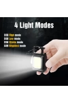 Mini El Feneri Anahtarlık Taşınabilir LED Şarj Edilebilir İş Acil Durum Cep Feneri Çok Fonksiyonlu Güçlü COB Açık Kamp Karabina