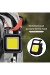 Mini El Feneri Anahtarlık Taşınabilir LED Şarj Edilebilir İş Acil Durum Cep Feneri Çok Fonksiyonlu Güçlü COB Açık Kamp Karabina