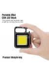 Mini El Feneri Anahtarlık Taşınabilir LED Şarj Edilebilir İş Acil Durum Cep Feneri Çok Fonksiyonlu Güçlü COB Açık Kamp Karabina