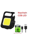 Mini El Feneri Anahtarlık Taşınabilir LED Şarj Edilebilir İş Acil Durum Cep Feneri Çok Fonksiyonlu Güçlü COB Açık Kamp Karabina