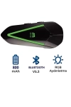 C60 2X Motosiklet Kask Interkom Kulaklık RGB Işıklı Bluetooth 5.3 Çift Telefon Bağlantı Kask Kulaklığı Siyah