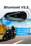 C60 2X Motosiklet Kask Interkom Kulaklık RGB Işıklı Bluetooth 5.3 Çift Telefon Bağlantı Kask Kulaklığı Siyah