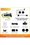 N3X Motosiklet Kask Bluetooth intercom Kulaklık – Bluetooth 5.4, IP56 Suya Dayanıklı, 1000mAh Uzun Ömürlü Batarya