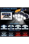 Kafa Lambası Güçlü Usb Şarjlı Pro 8 Mod 6000 Lümen 8 Led Su Geçirmez Kamp Afet