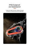 Q08-2X RGB Işıklı Intercom Motosiklet Bluetooth Kulaklık Seti – 2 Kişilik Bağlantı / 1000mAh / IP65