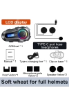 Q08 Kask Kulaklık FM LCD Ekranlı RGB Işıklı Motosiklet Bluetooth Kulaklık – IPX67 Su Geçirmez Gürültü Azaltma 1000mAh