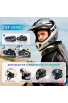 Q08 Kask Kulaklık FM LCD Ekranlı RGB Işıklı Motosiklet Bluetooth Kulaklık – IPX67 Su Geçirmez Gürültü Azaltma 1000mAh