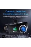Q28 2X Motosiklet Kask Bluetooth İnterkomlu Kulaklık 1080p Kamera Su Geçirmez Intercom