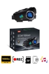 Q28 Motosiklet Kask Bluetooth Kulaklık 1080p Kamera Interkom Kulaklık Su Geçirmez Intercom